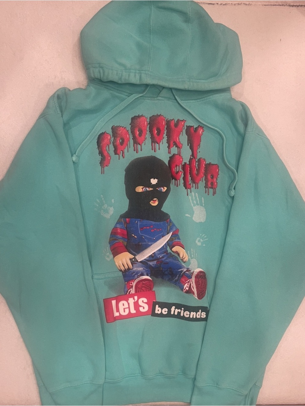 Mint Graphic Hoodie Chucky Lets Be Friends Brand 3Forty